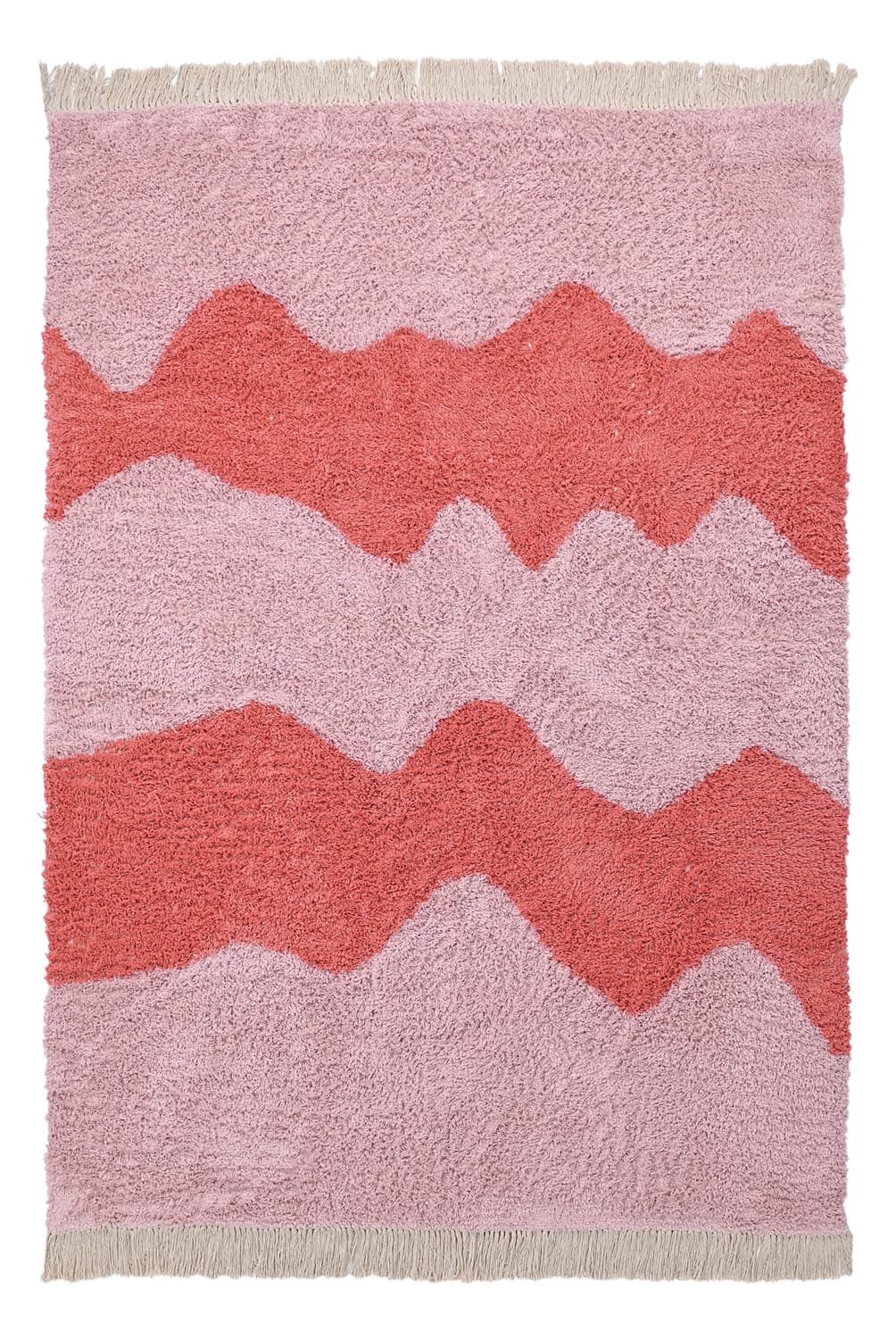 Ryamattor - Amira Natural Cotton Shaggy (rosa) (Storlek: 240 x 340 cm)