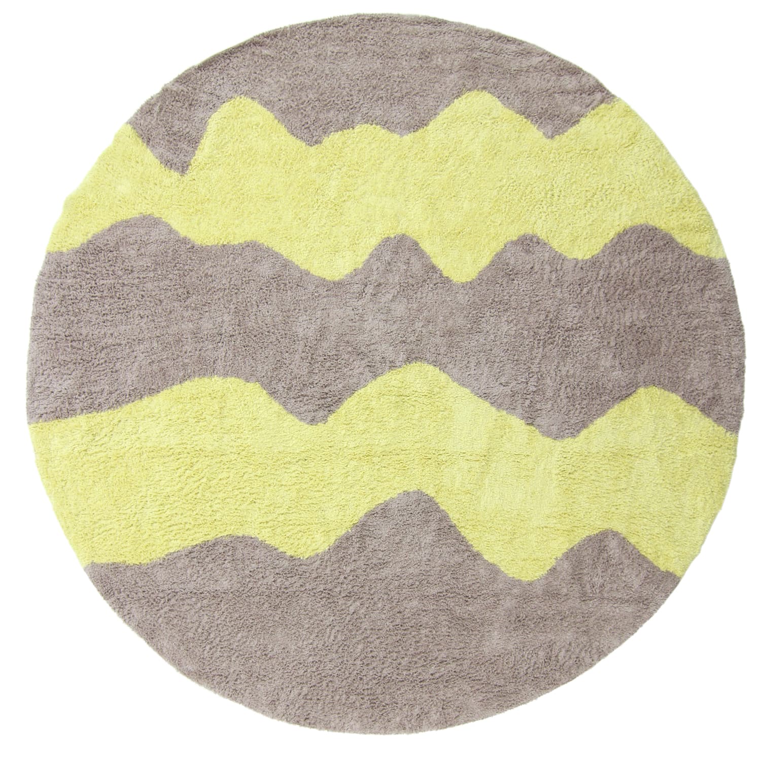 Rund matta - Amira Natural Cotton Shaggy (taupe/gul) (Storlek: Ø 240 cm)