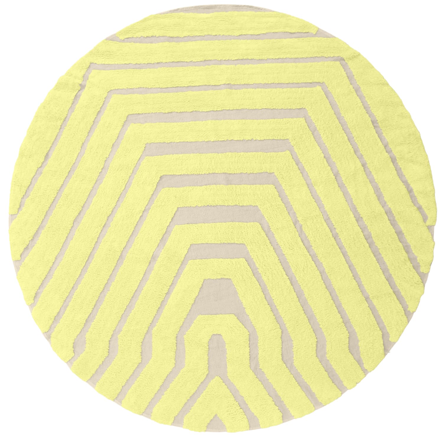 Rund matta - Callista Natural Cotton Shaggy (gul) (Storlek: Ø 200 cm)
