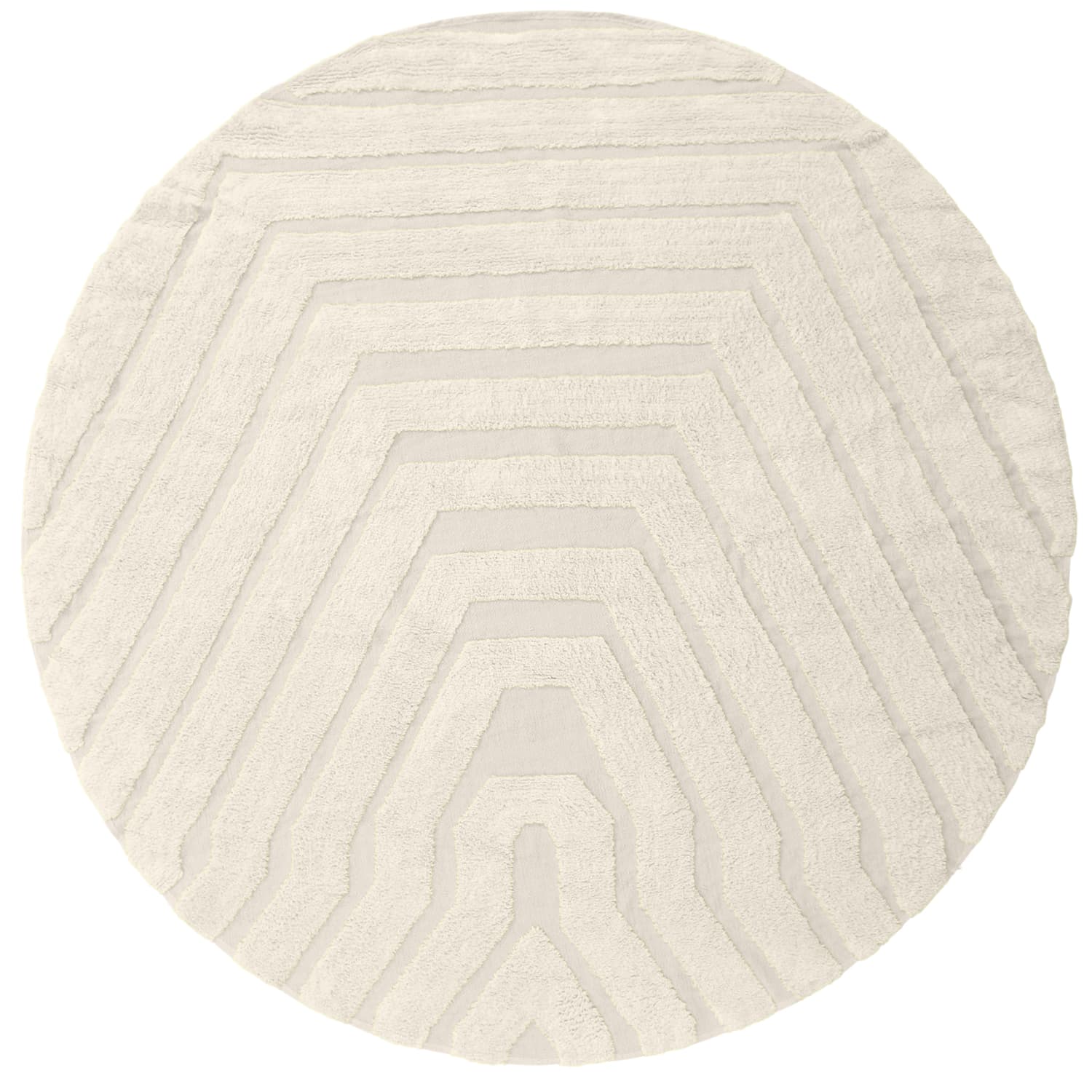 Rund matta - Callista Natural Cotton Shaggy (beige) (Storlek: Ø 200 cm)