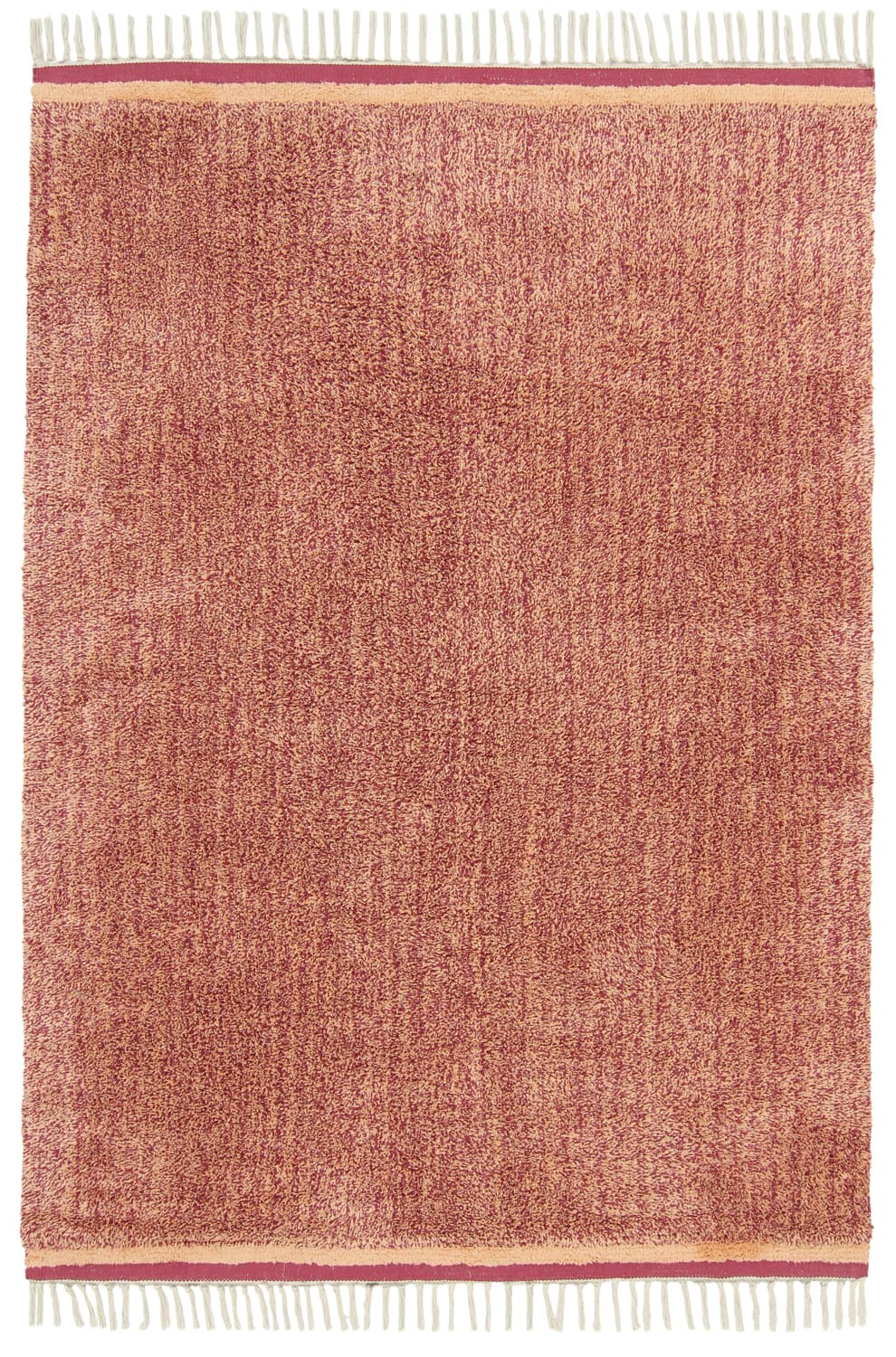 Ryamattor - Celina Natural Cotton Shaggy (röd) (Storlek: 80 x 150 cm)