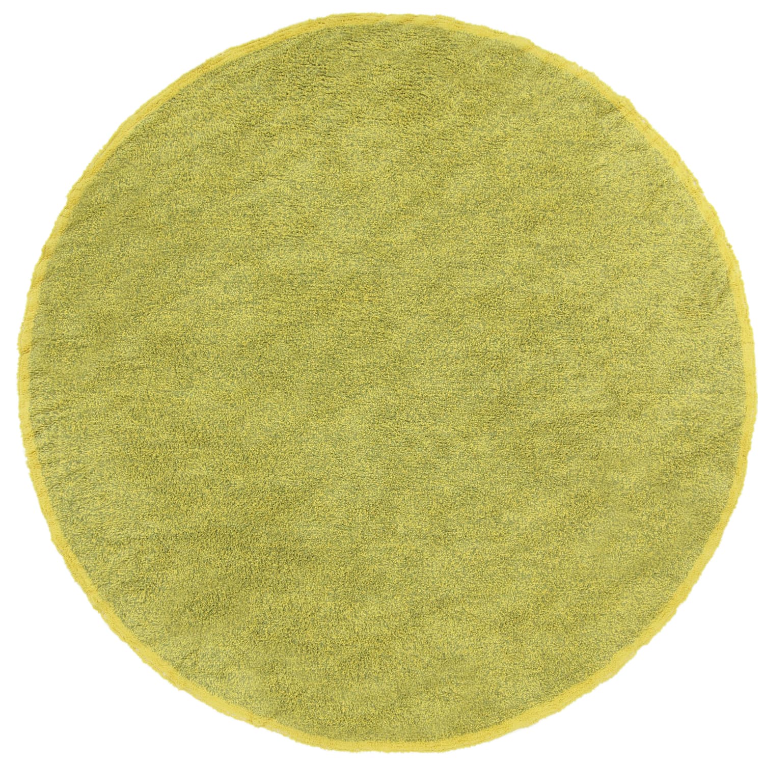 Rund matta - Celina Natural Cotton Shaggy (grön/gul) (Storlek: Ø 200 cm)