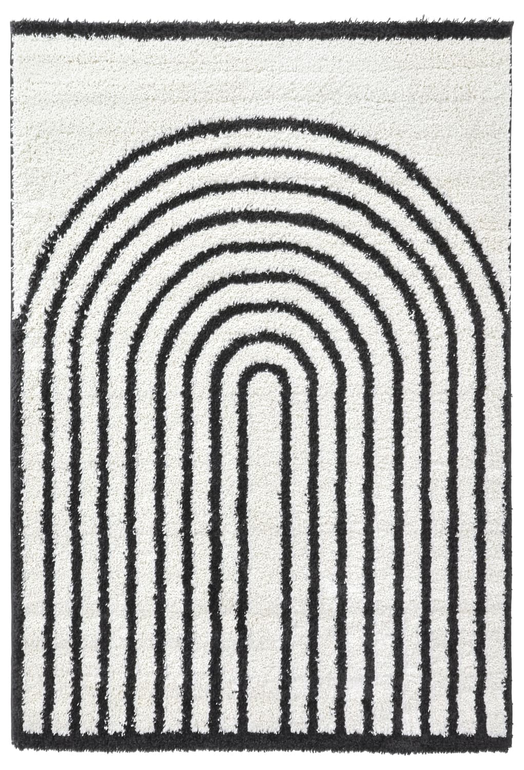 Ryamattor - Cluny (vit/svart) (Storlek: 240 x 340 cm)