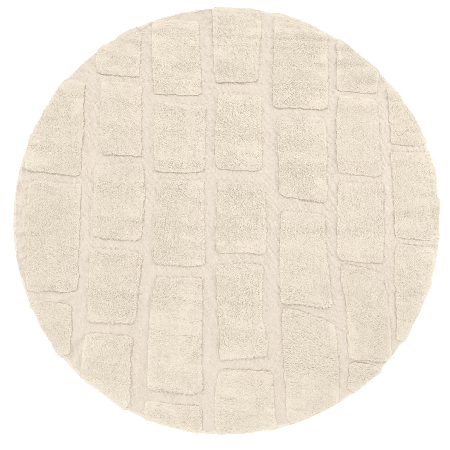 Rund matta - Cyrus Natural Cotton Shaggy (beige) (Storlek: Ø 200 cm)
