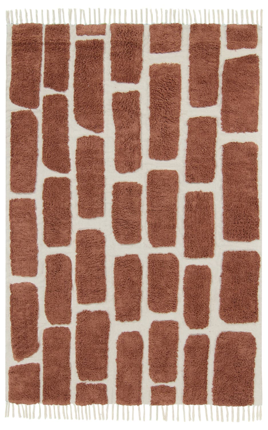 Ryamattor - Cyrus Natural Cotton Shaggy (brun) (Storlek: 200 x 290 cm)