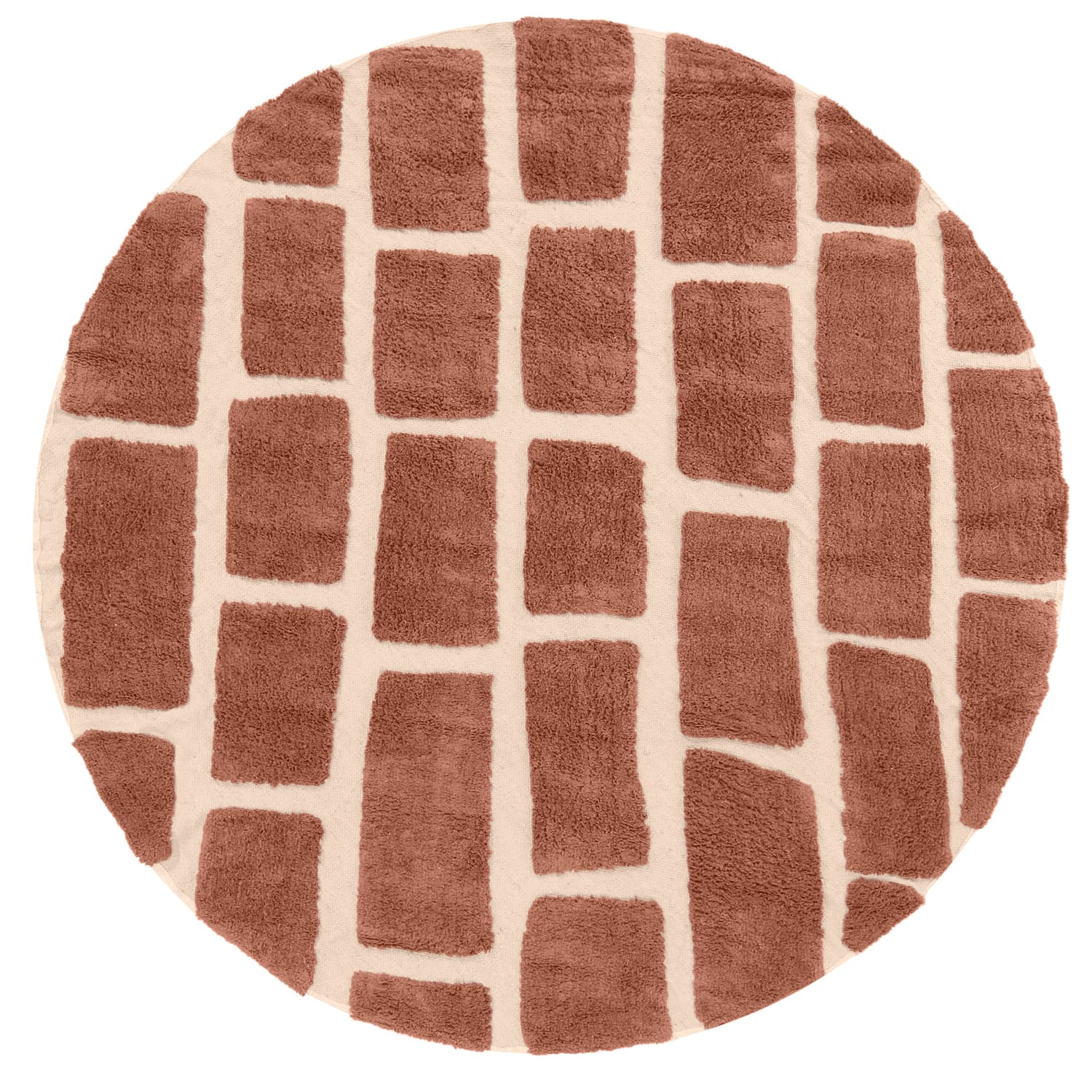 Rund matta - Cyrus Natural Cotton Shaggy (brun) (Storlek: Ø 200 cm)