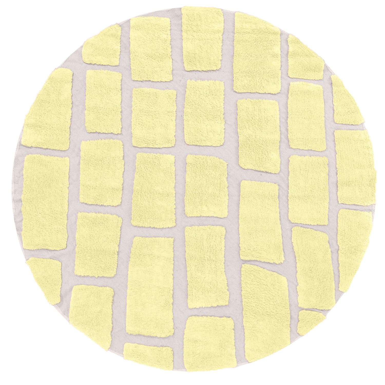Rund matta - Cyrus Natural Cotton Shaggy (gul) (Storlek: Ø 200 cm)
