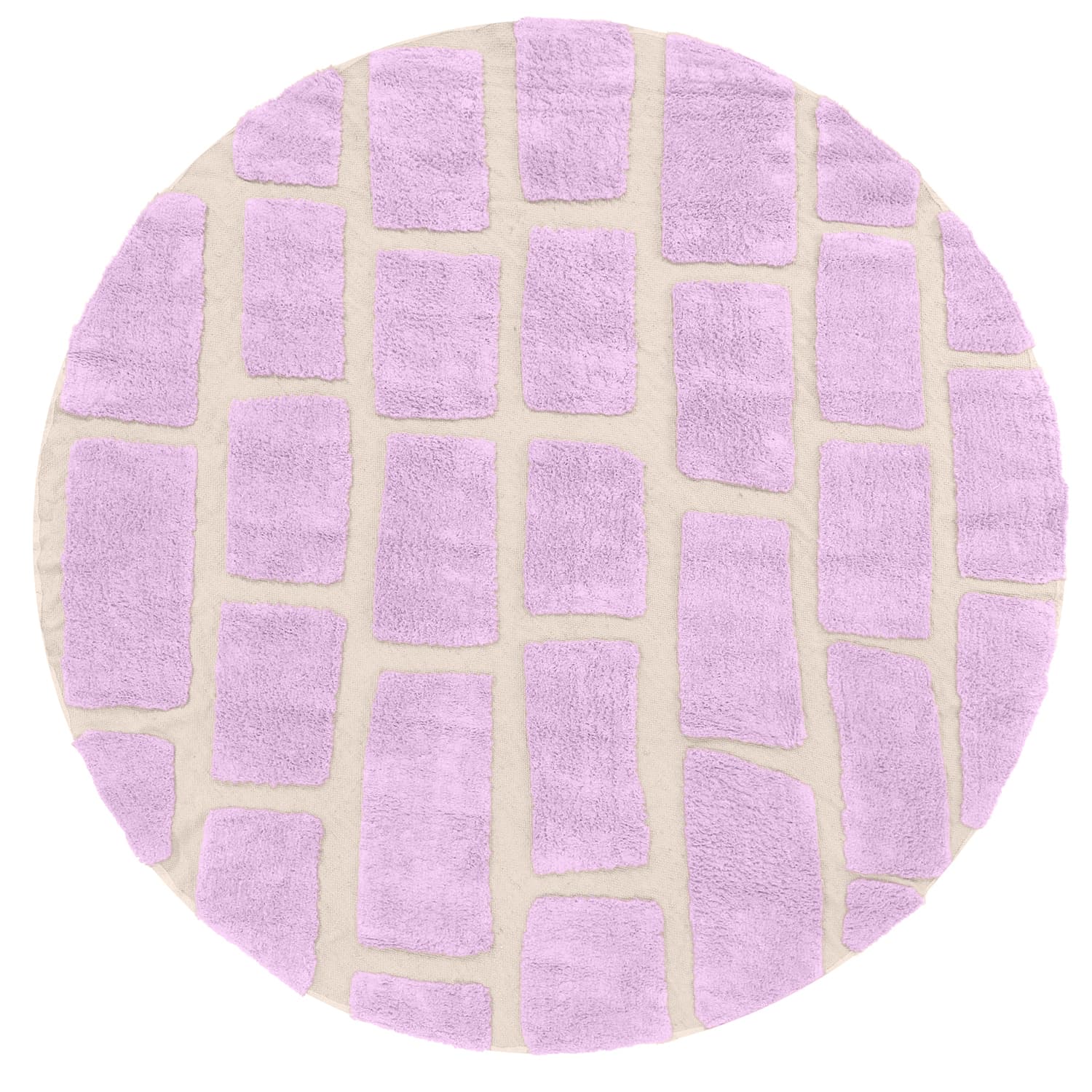 Rund matta - Cyrus Natural Cotton Shaggy (lila) (Storlek: Ø 200 cm)