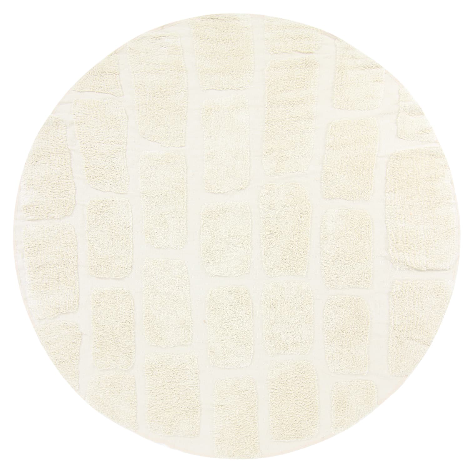 Rund matta - Cyrus Natural Cotton Shaggy (offwhite) (Storlek: Ø 200 cm)