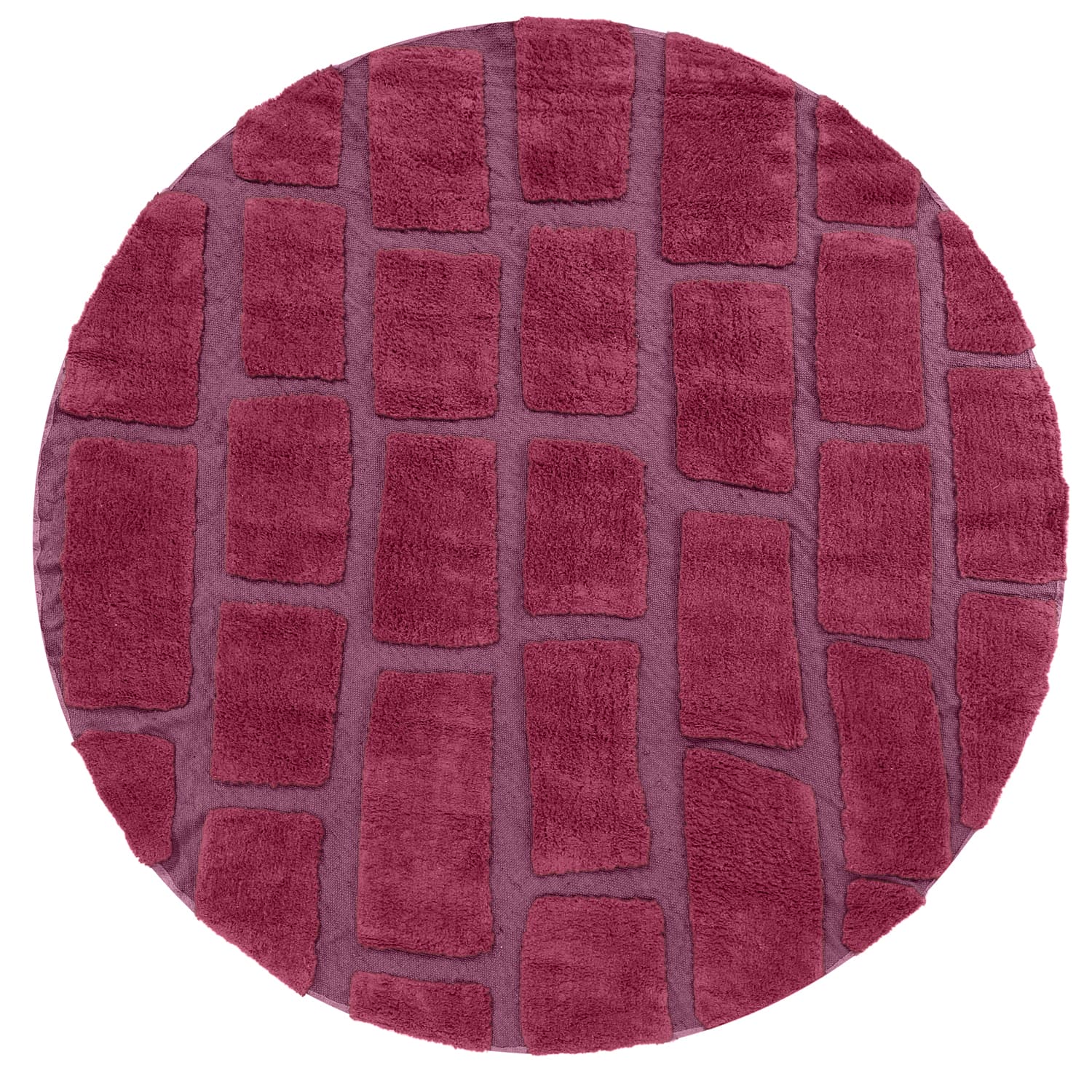 Rund matta - Cyrus Natural Cotton Shaggy (röd) (Storlek: Ø 200 cm)