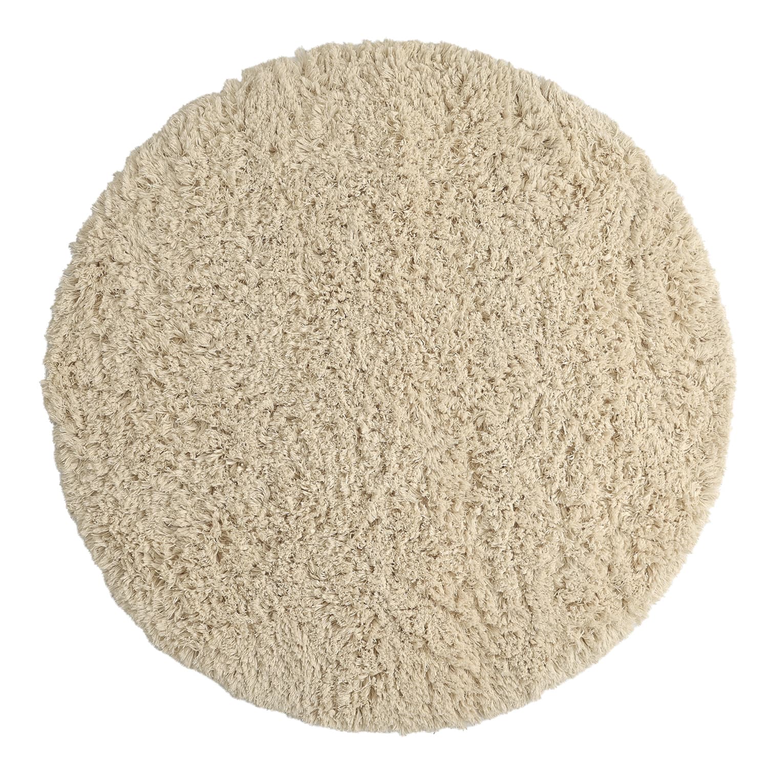 Rund matta - Fassale Hand Woven Wool Shaggy (cream) (Storlek: Ø 200 cm)