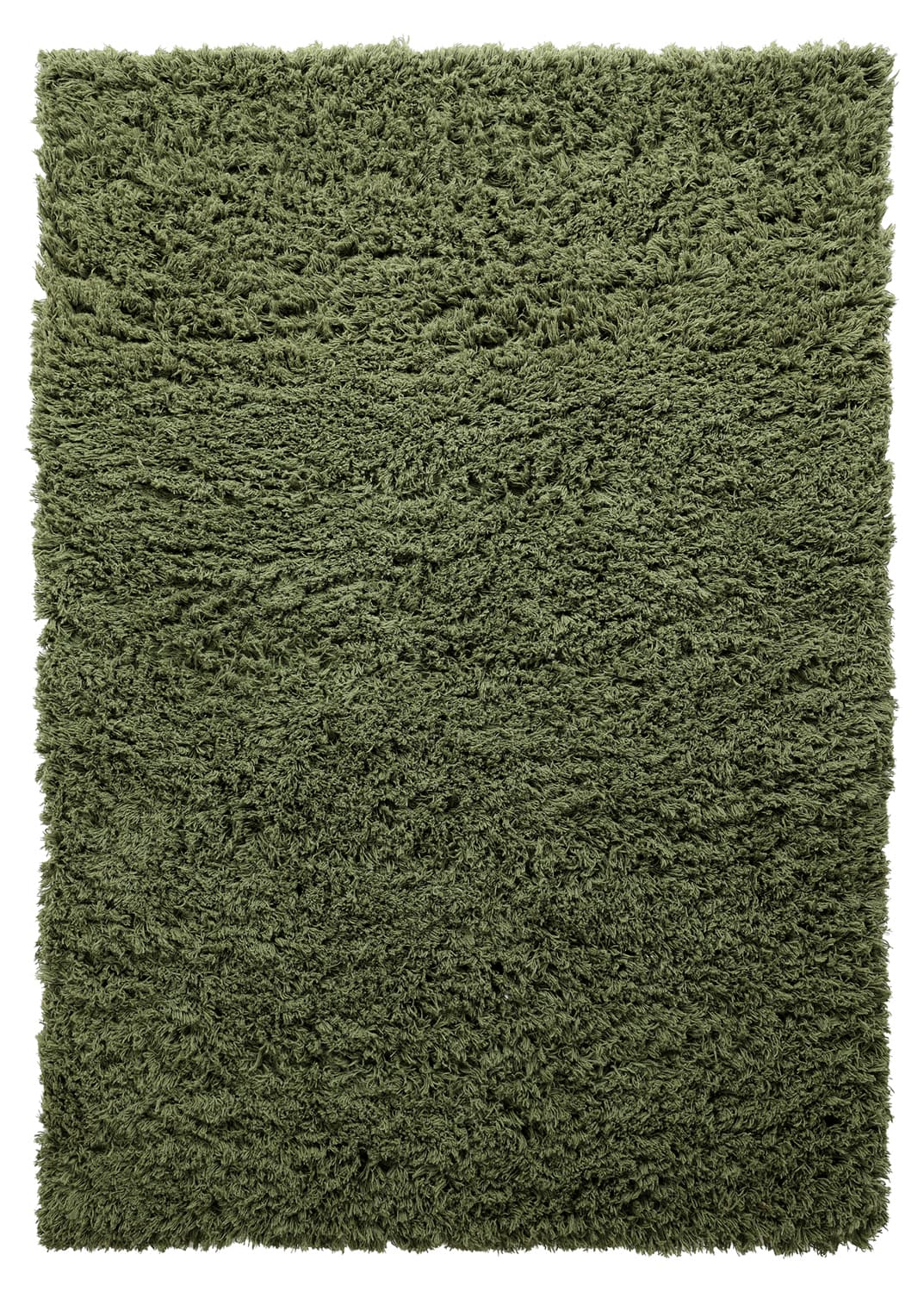 Ryamatta - Fassale Hand Woven Wool Shaggy (mossgrön) (Storlek: 140 x 200 cm)