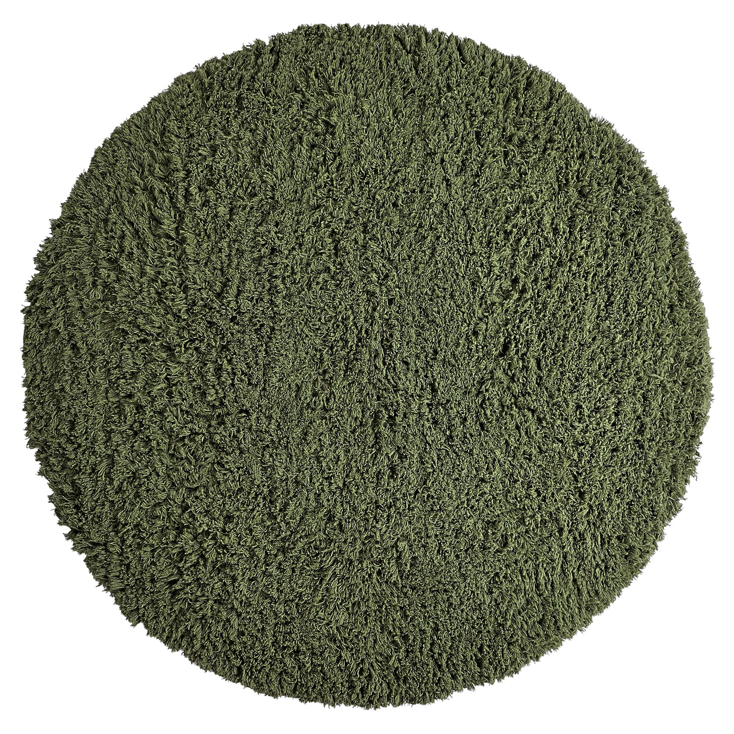 Rund matta - Fassale Hand Woven Wool Shaggy (mossgrön) (Storlek: Ø 200 cm)