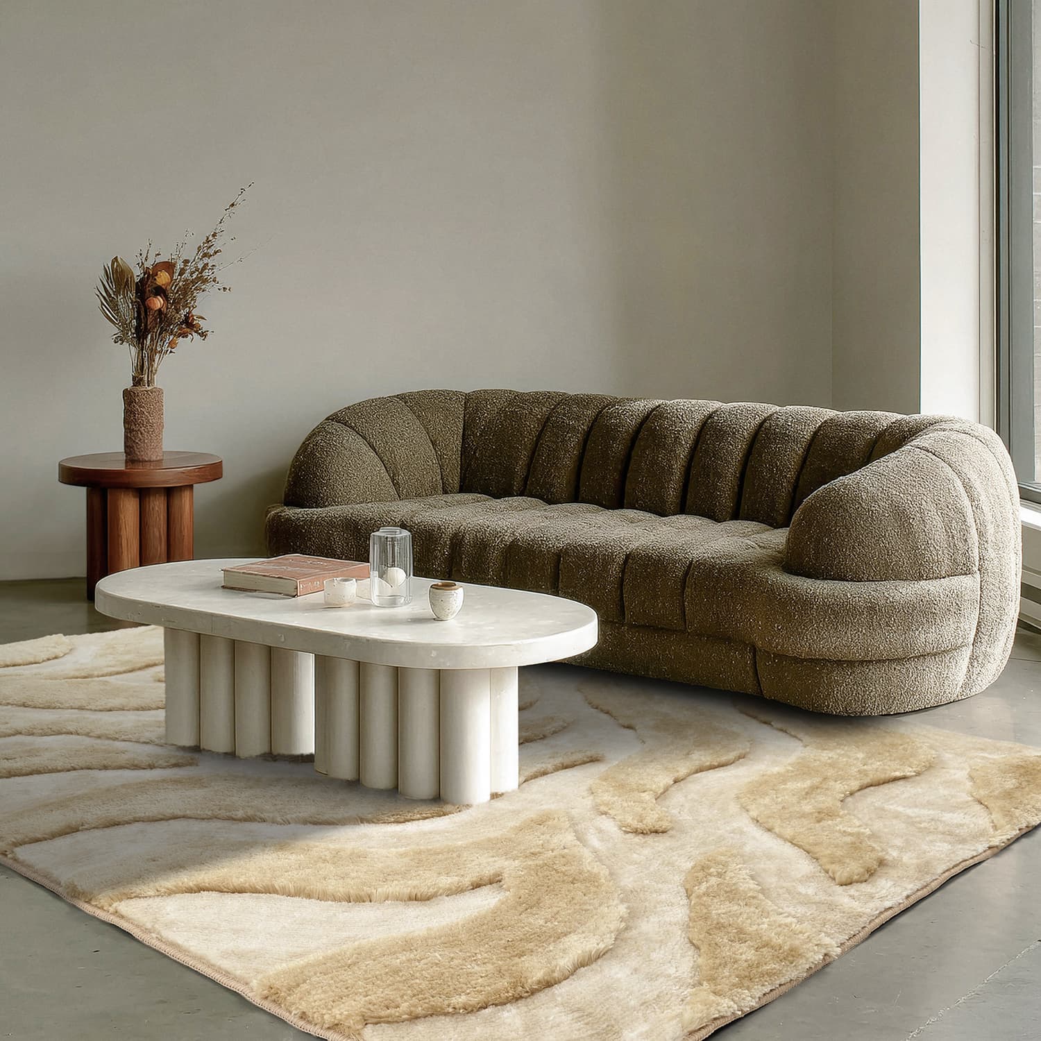 Ryamattor - Fergana (cream/beige) (Storlek: 140 x 200 cm)