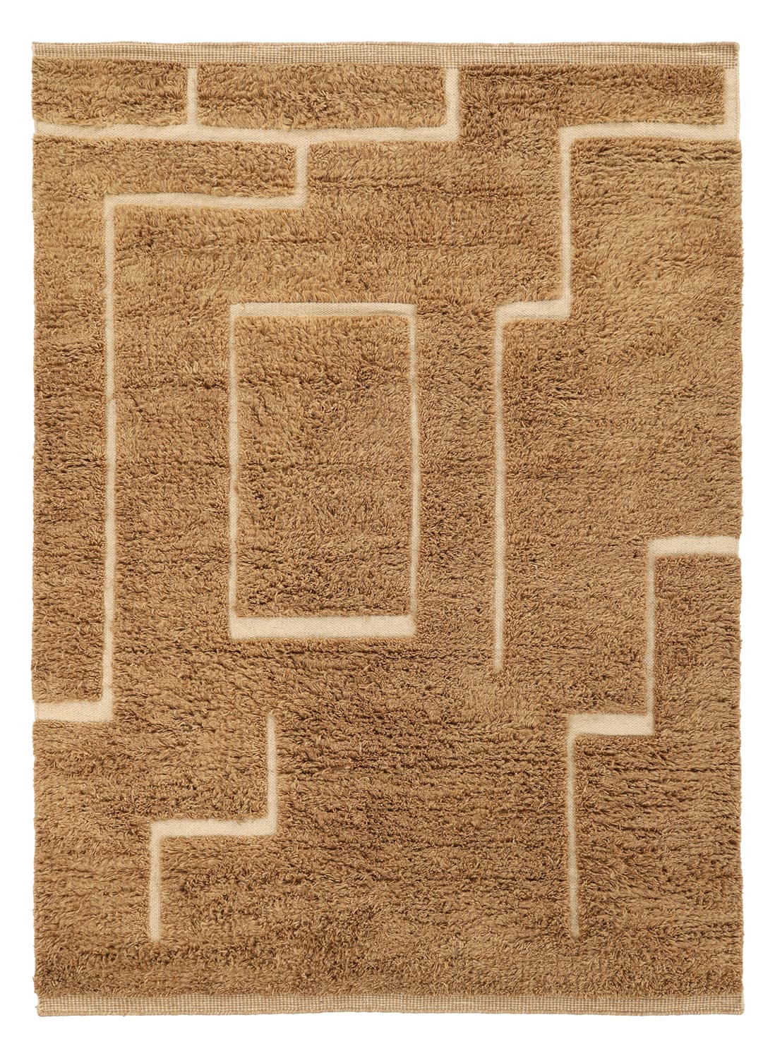 Ryamattor - Kiberg Hand Woven Wool Shaggy (beige) (Storlek: 160 x 230 cm)