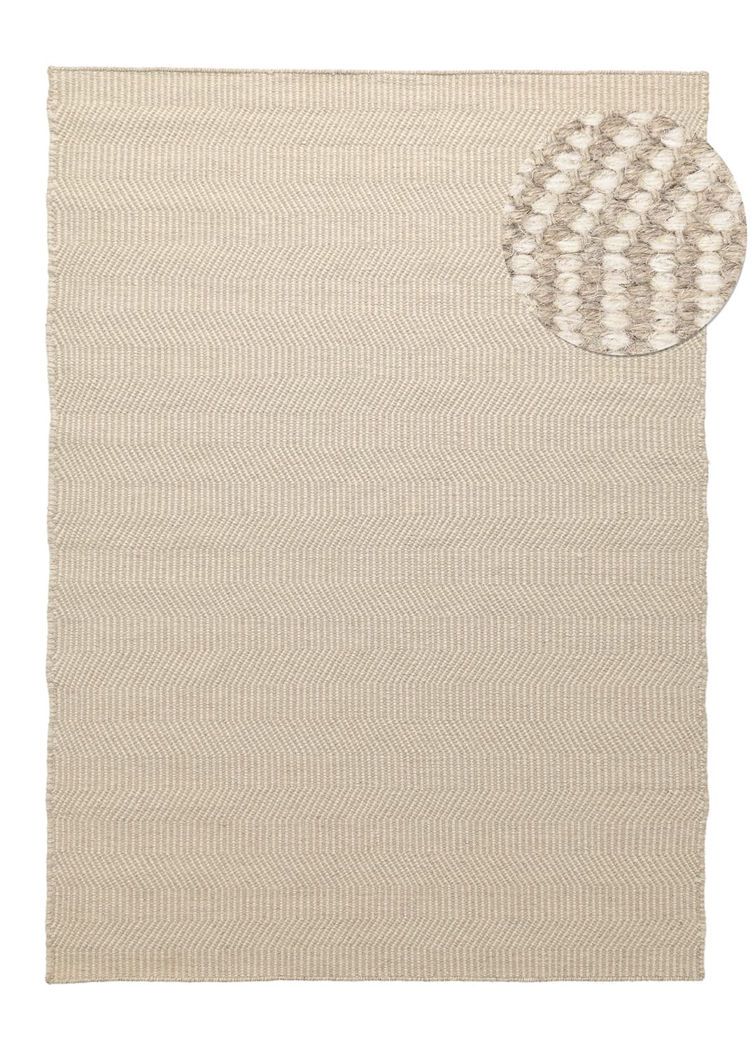 Ullmatta - Larkana (beige/vit) (Storlek: 140 x 200 cm)