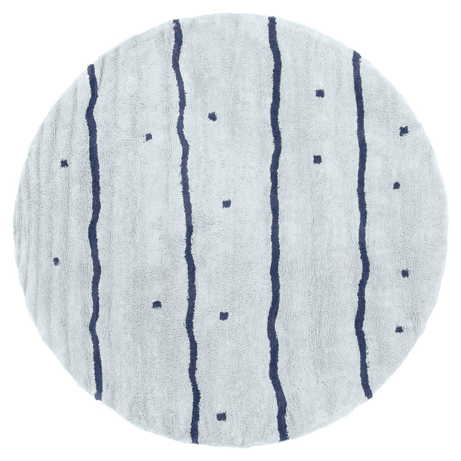 Rund matta - Leora Natural Cotton Shaggy (grå/blå) (Storlek: Ø 200 cm)