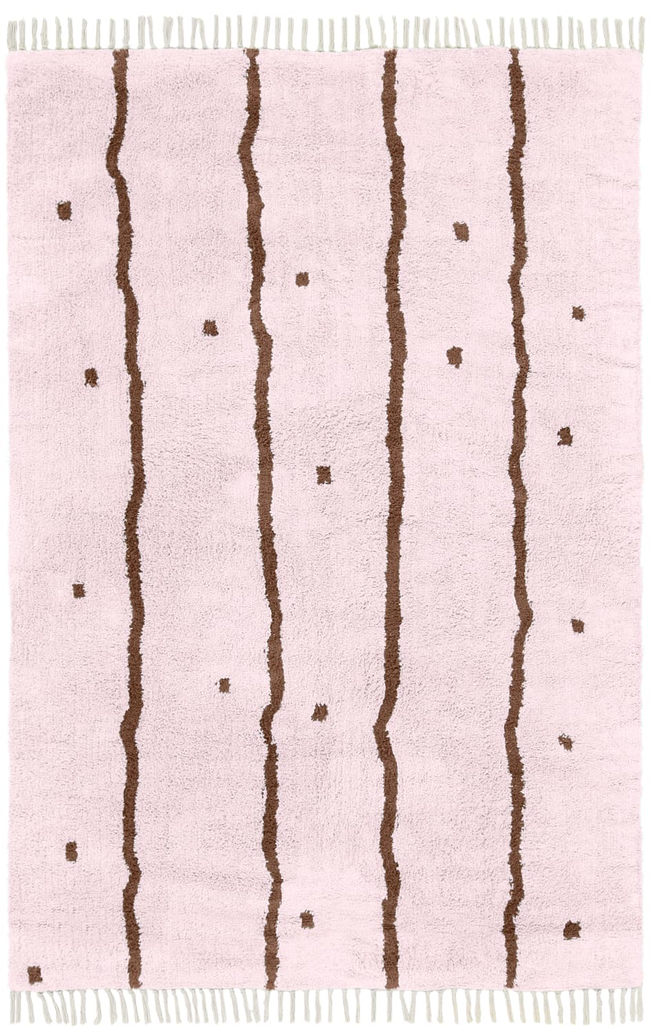 Ryamattor - Leora Natural Cotton Shaggy (rosa/brun) (Storlek: 80 x 150 cm)