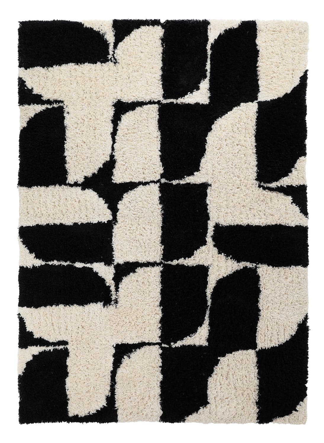 Ryamattor - Marvao Natural Cotton Shaggy (offwhite/svart) (Storlek: 80 x 150 cm)