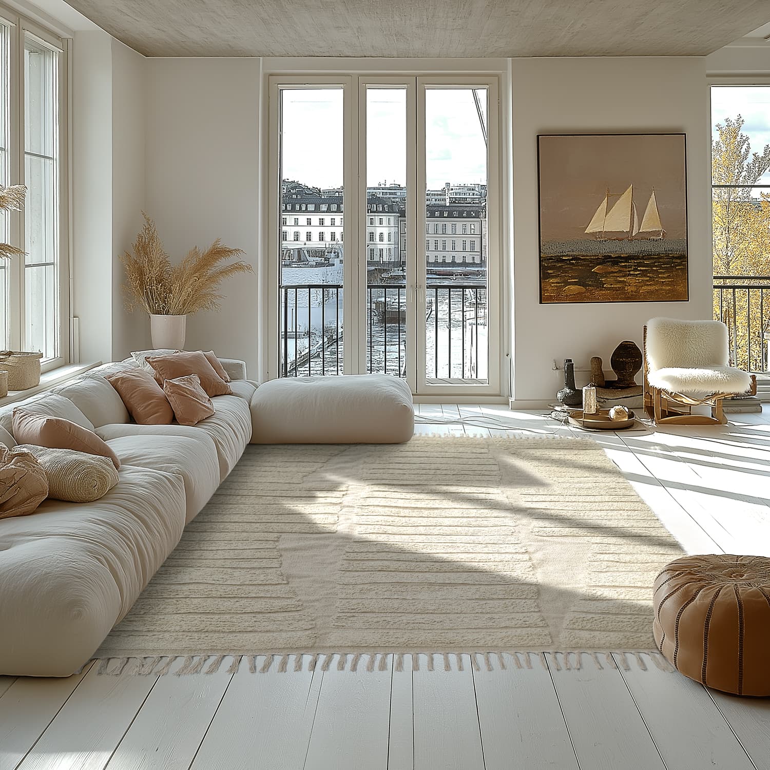 Ryamattor - Rani Natural Cotton Shaggy (beige) (Storlek: 80 x 150 cm)
