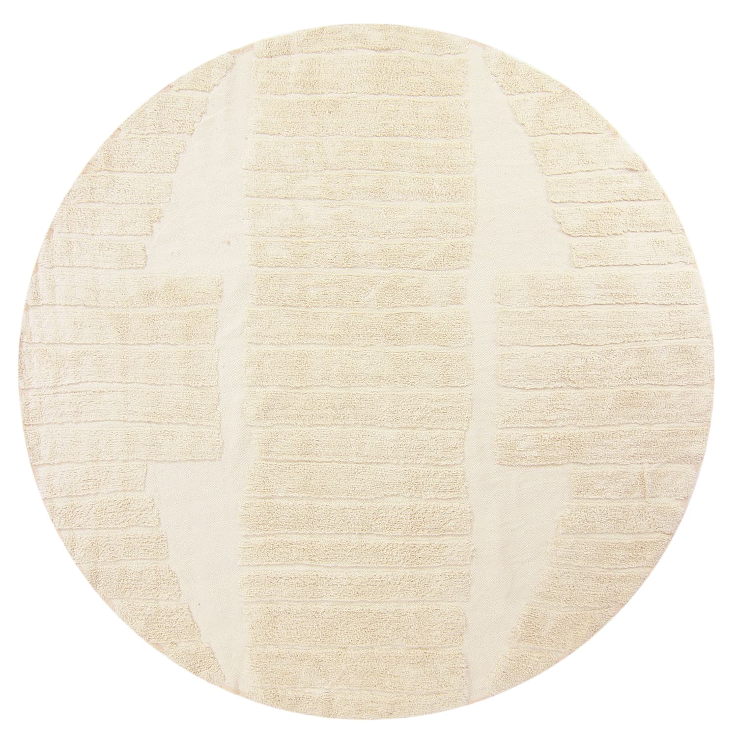 Rund matta - Rani Natural Cotton Shaggy (beige) (Storlek: Ø 200 cm)