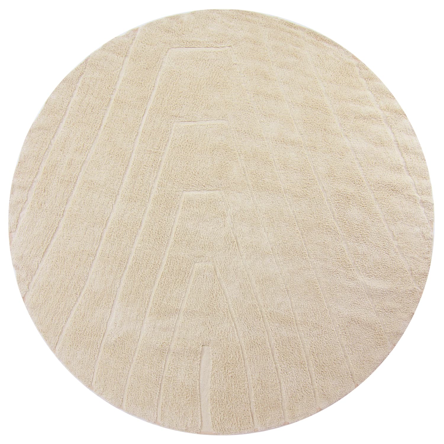 Rund matta - Sivia Natural Cotton Shaggy (beige) (Storlek: Ø 200 cm)