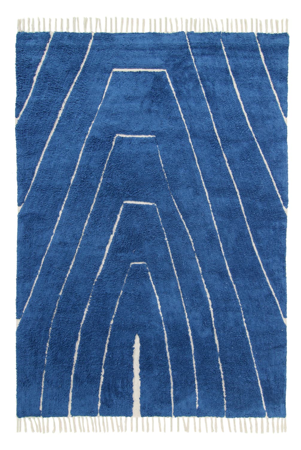 Ryamattor - Sivia Natural Cotton Shaggy (blå) (Storlek: 80 x 150 cm)