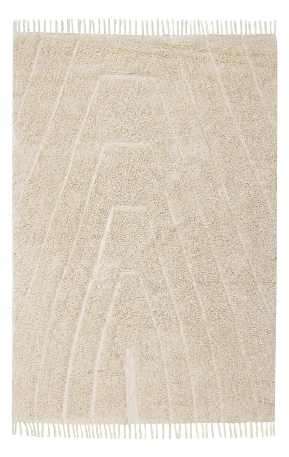 Ryamattor - Sivia Natural Cotton Shaggy (beige) (Storlek: 80 x 150 cm)