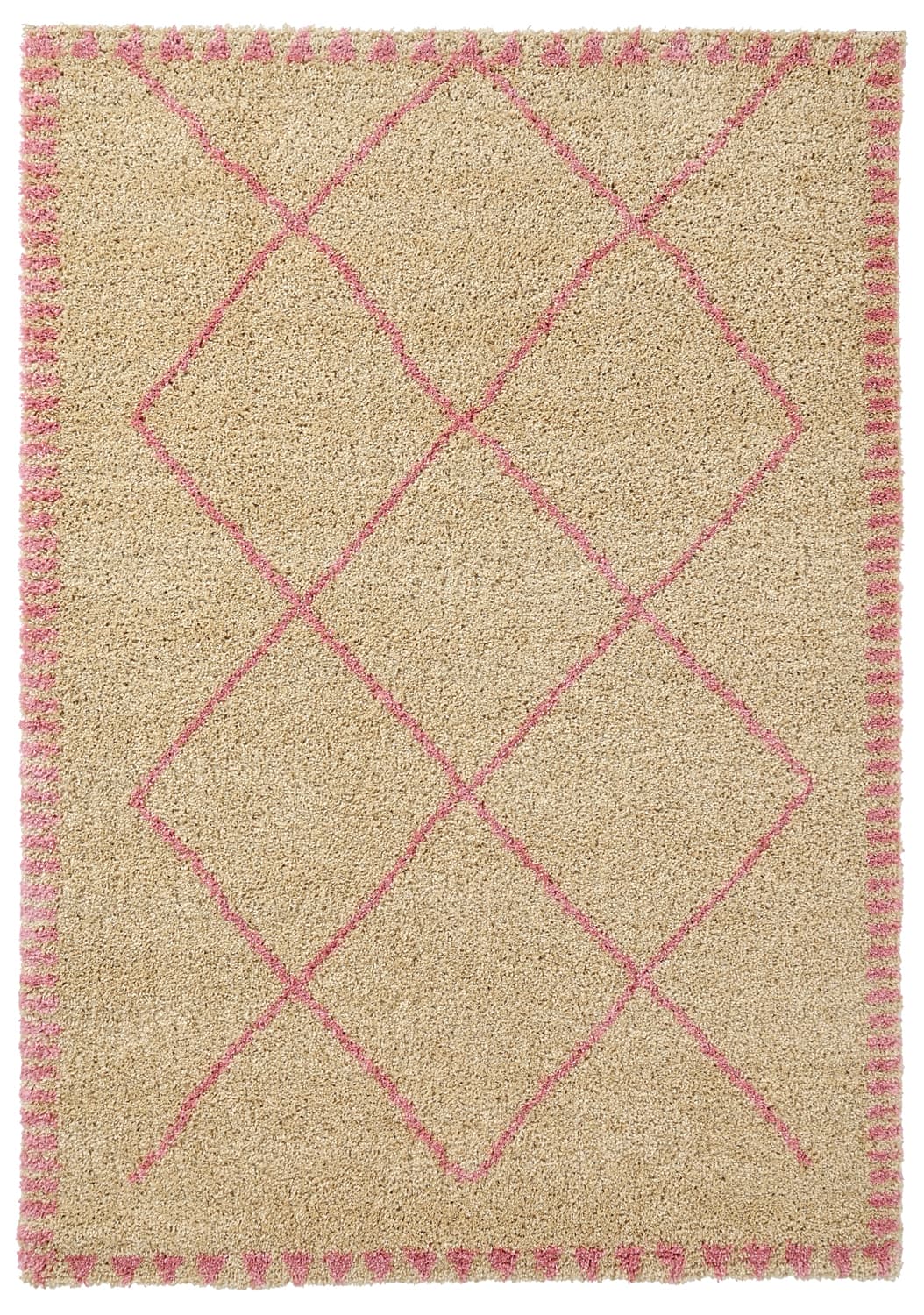 Ryamattor - Tiznit (beige/rosa) (Storlek: 160 x 230 cm)