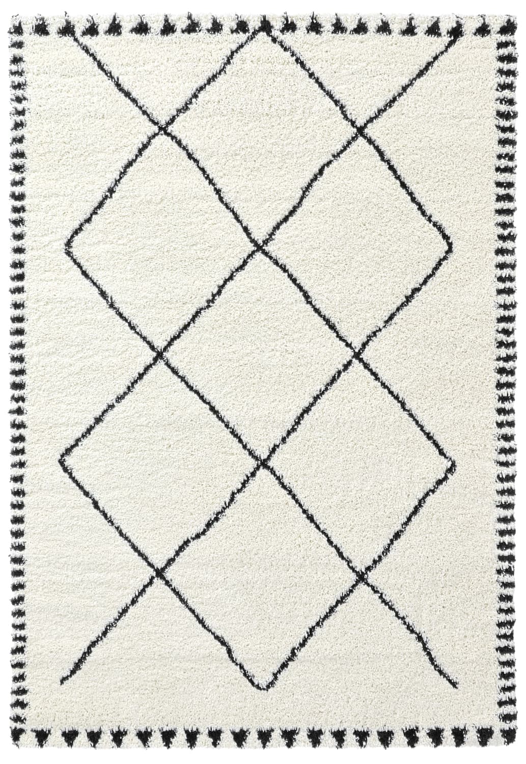 Ryamattor - Tiznit (vit/svart) (Storlek: 240 x 340 cm)