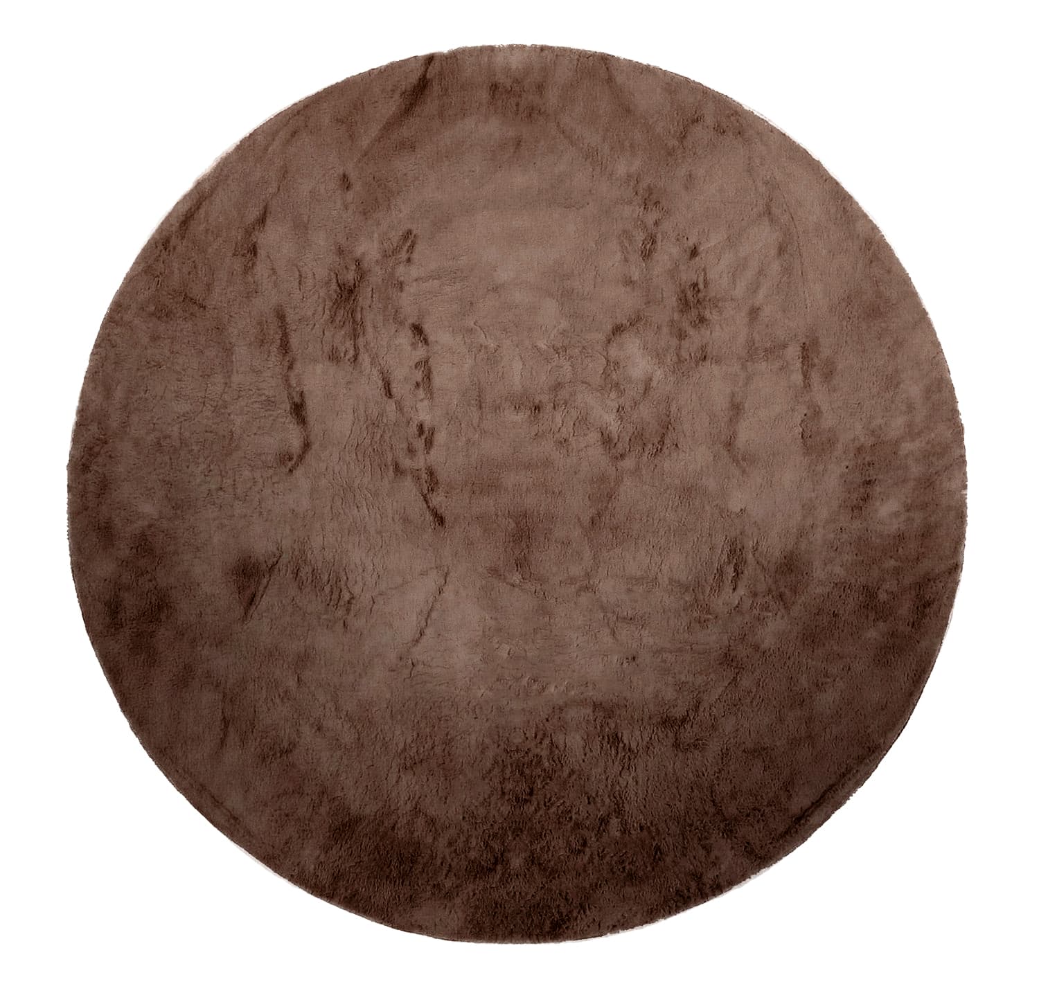 Runda mattor - Aranga Super Soft Fur (mörkbrun) (Storlek: Ø 120 cm)