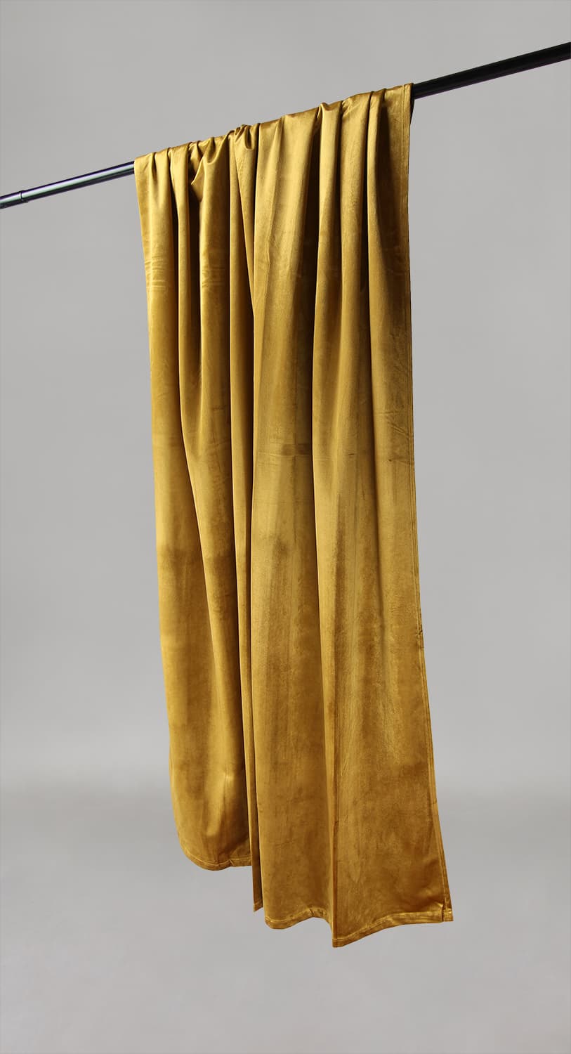Gardiner - Sammetsgardin Marlyn (gul) (Storlek: 130 x 220 cm)