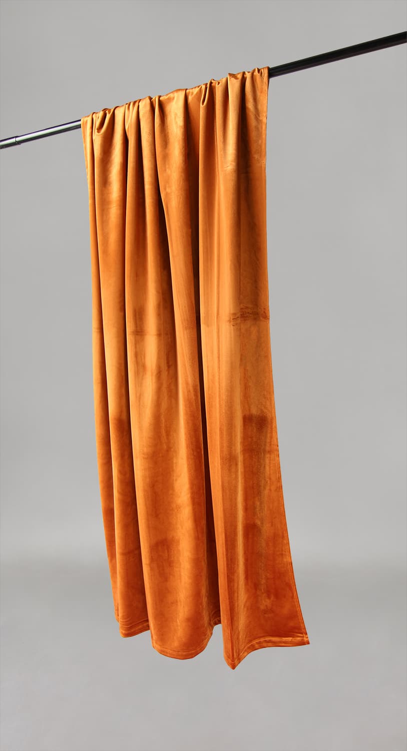 Gardiner - Sammetsgardin Marlyn (orange) (Storlek: 130 x 220 cm)