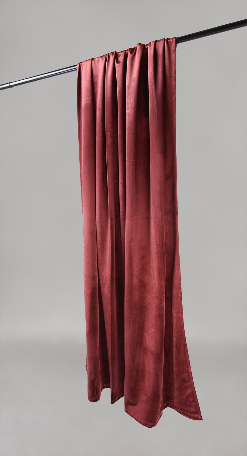Gardiner - Sammetsgardin Marlyn (vinröd) (Storlek: 130 x 220 cm)