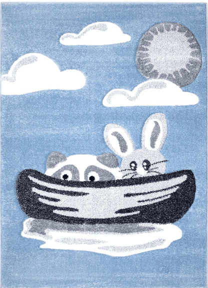 Barnmatta - Bueno Bunny (blå) (Storlek: 80 x 150 cm)