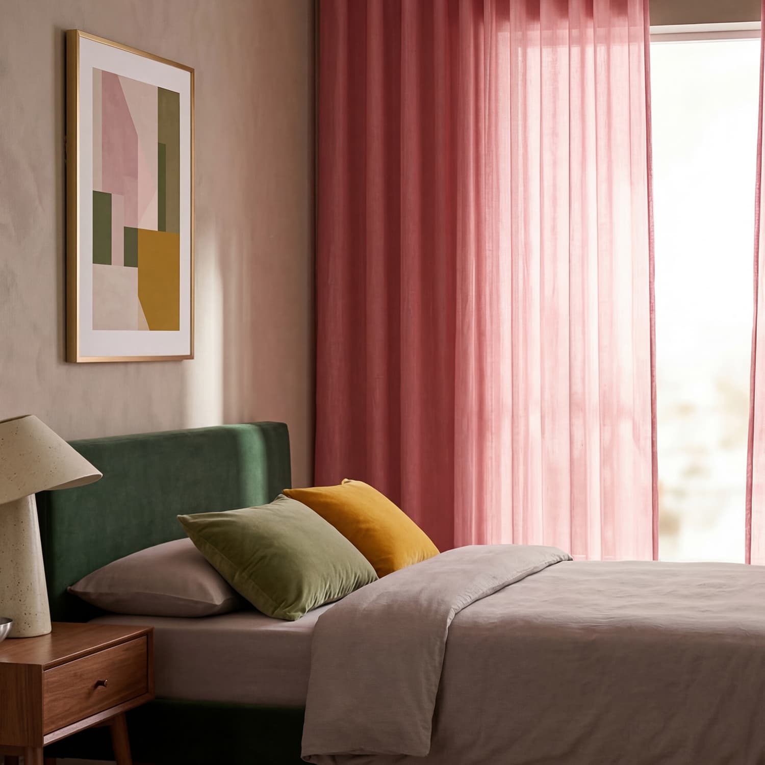 Gardiner 2-Pack - Bomullsgardin Selena (terrakotta) (Storlek: 140 x 220 cm)