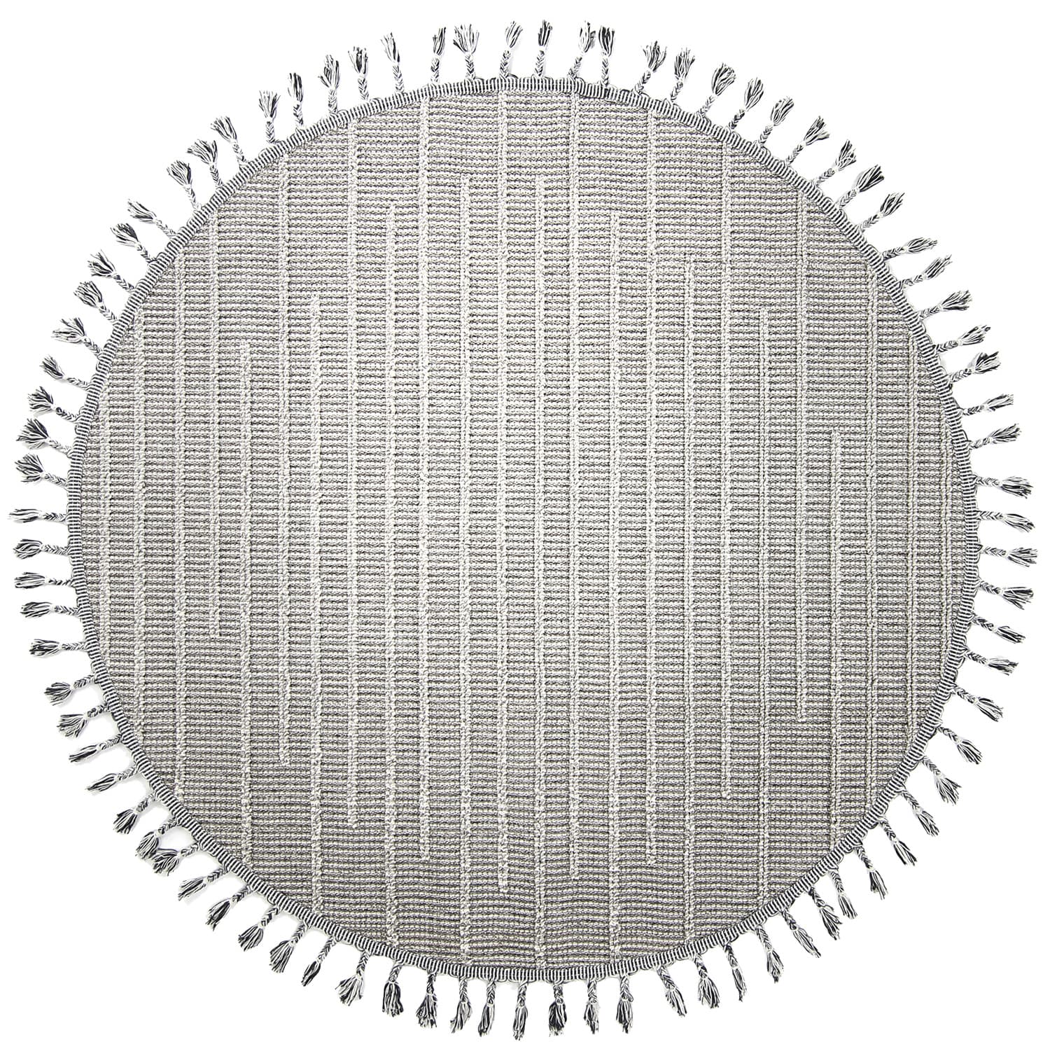 Rund matta - Indoor/Outdoor Indiana (grå) (Storlek: Ø 200 cm)