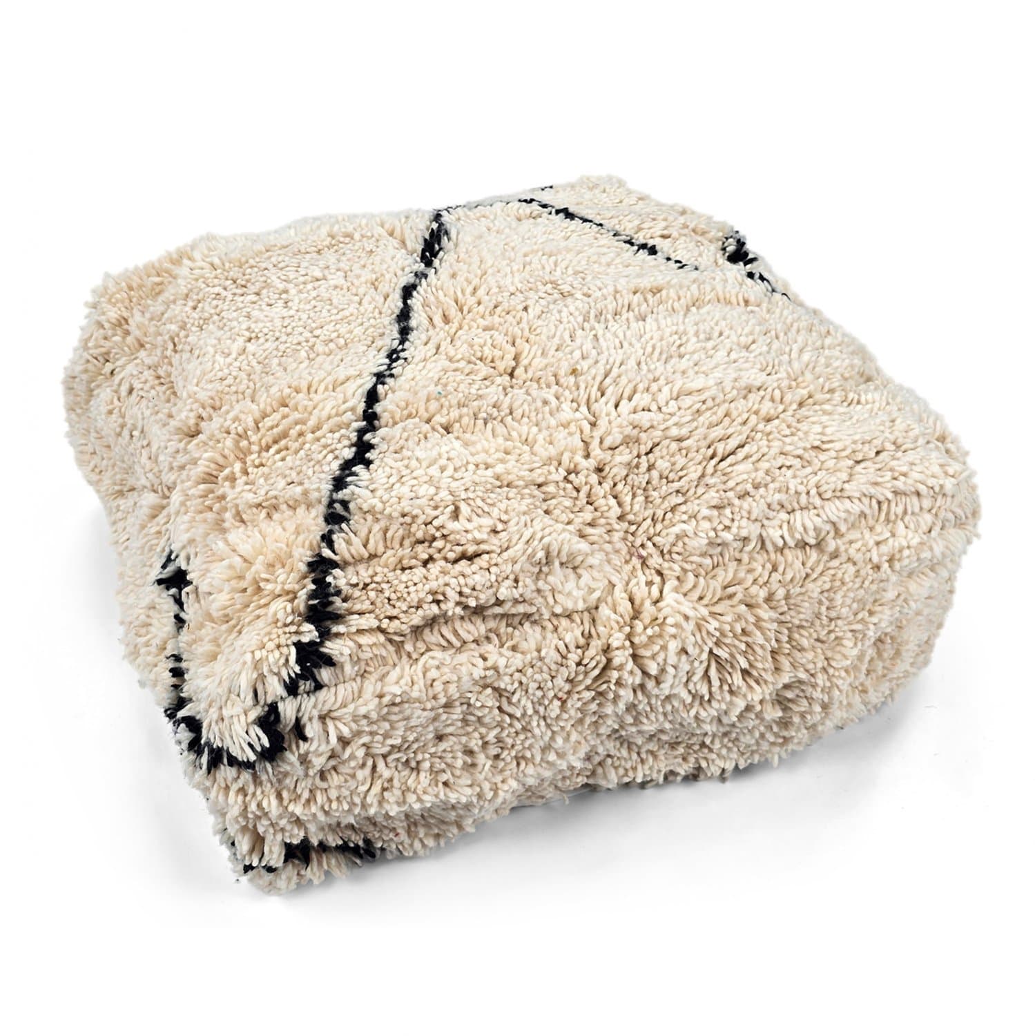 Sittpuff - Marockansk Beni Ourain 036 (Storlek: 60 x 60 cm)