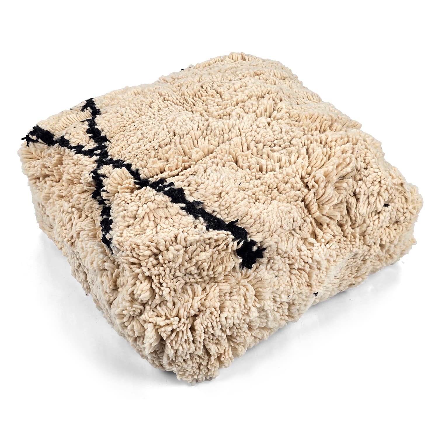 Sittpuff - Marockansk Beni Ourain 040 (Storlek: 60 x 60 cm)