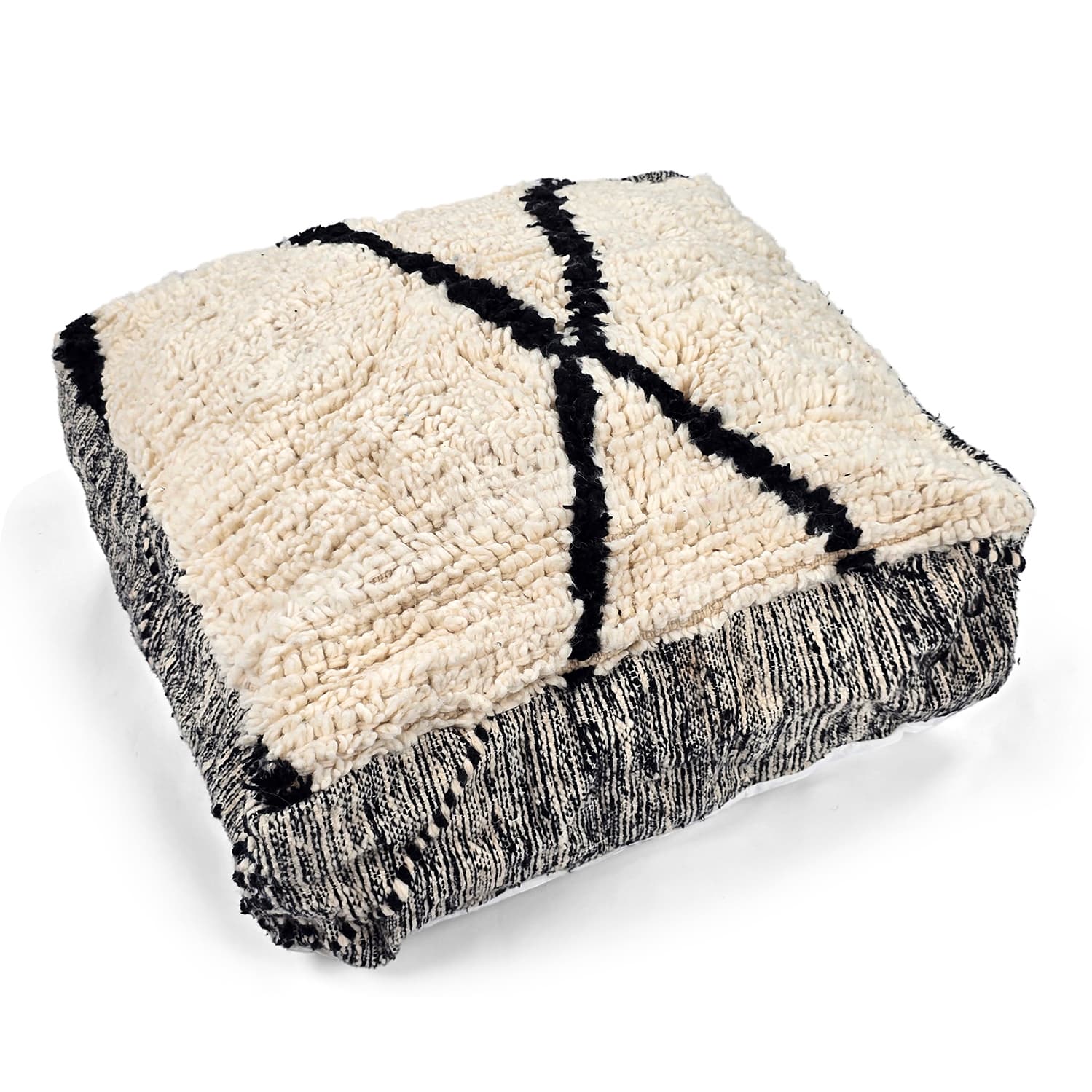 Sittpuff - Marockansk Beni Ourain 041 (Storlek: 60 x 60 cm)