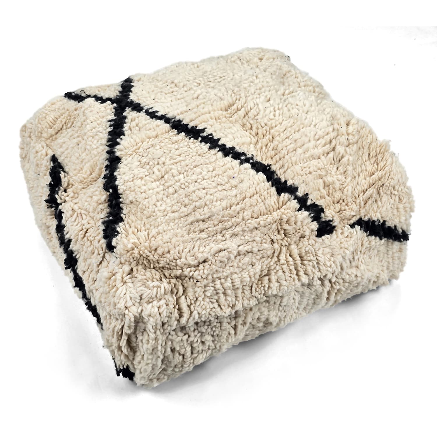 Sittpuff - Marockansk Beni Ourain 048 (Storlek: 60 x 60 cm)