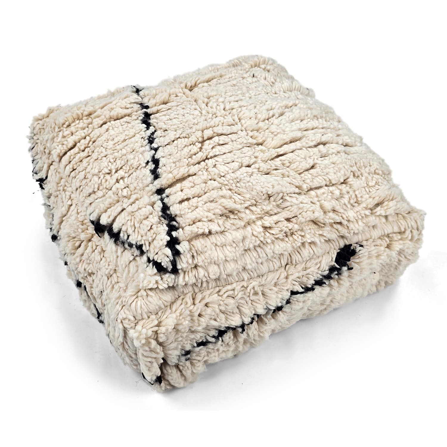 Sittpuff - Marockansk Beni Ourain 052 (Storlek: 60 x 60 cm)