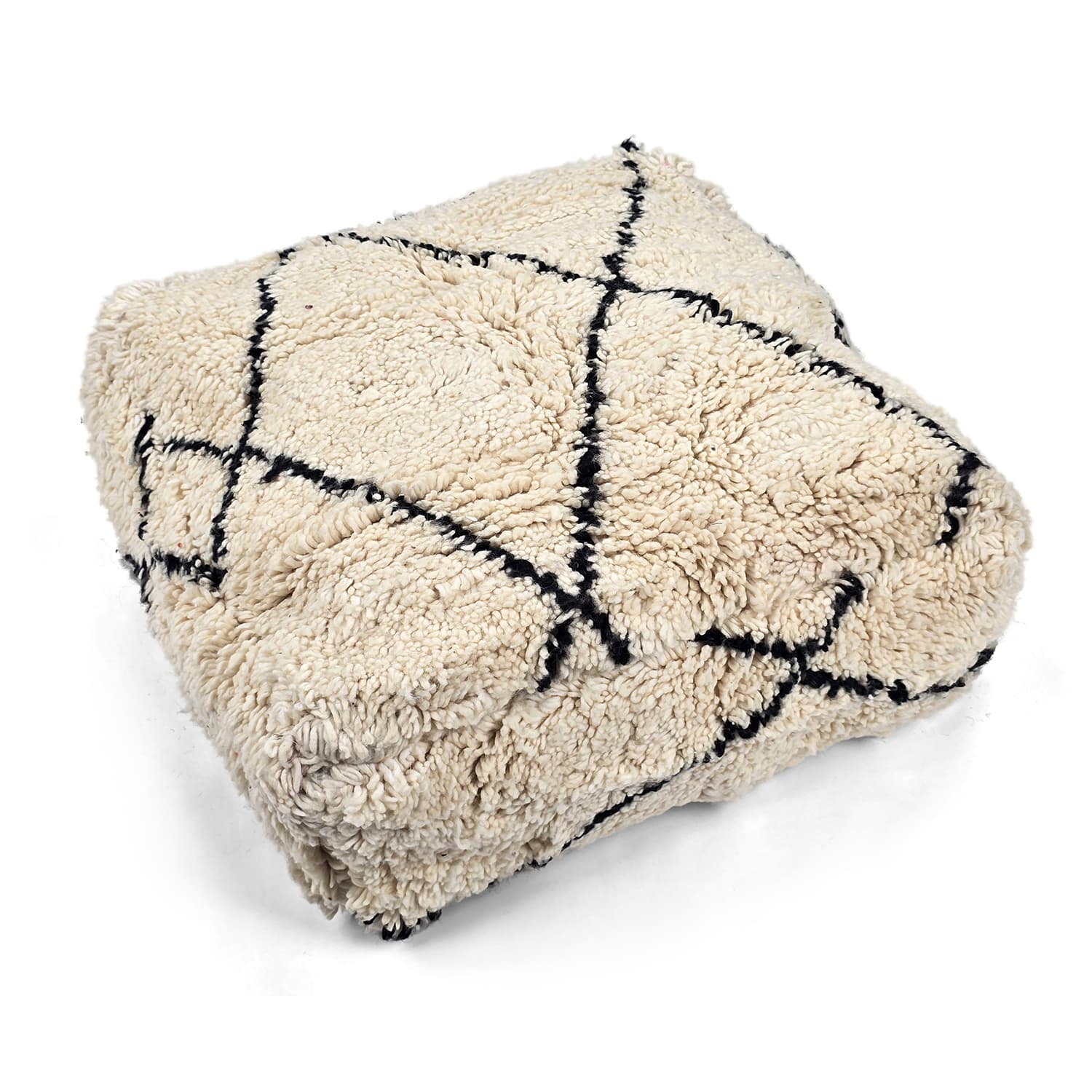 Sittpuff - Marockansk Beni Ourain 054 (Storlek: 60 x 60 cm)