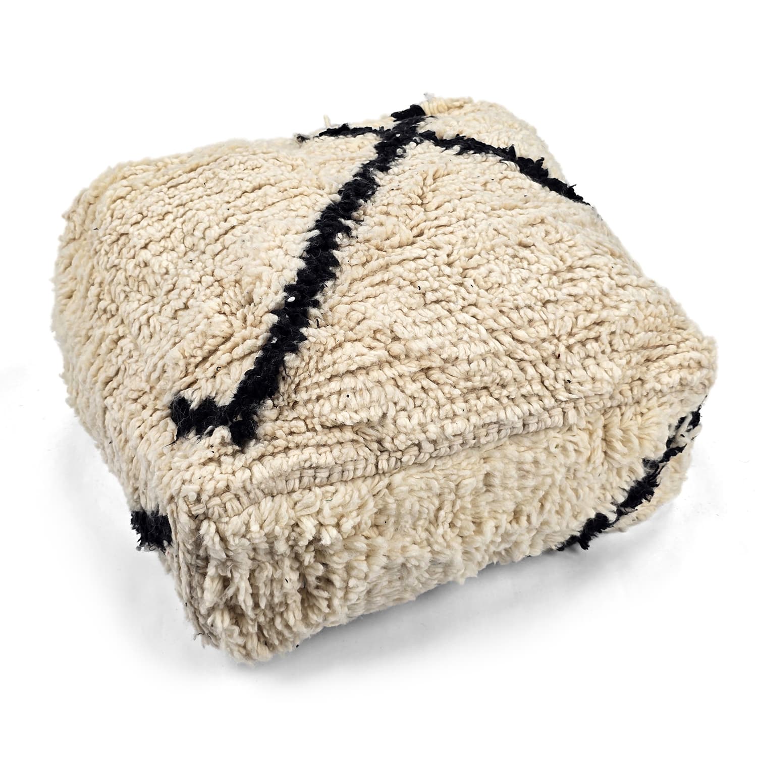 Sittpuff - Marockansk Beni Ourain 055 (Storlek: 60 x 60 cm)