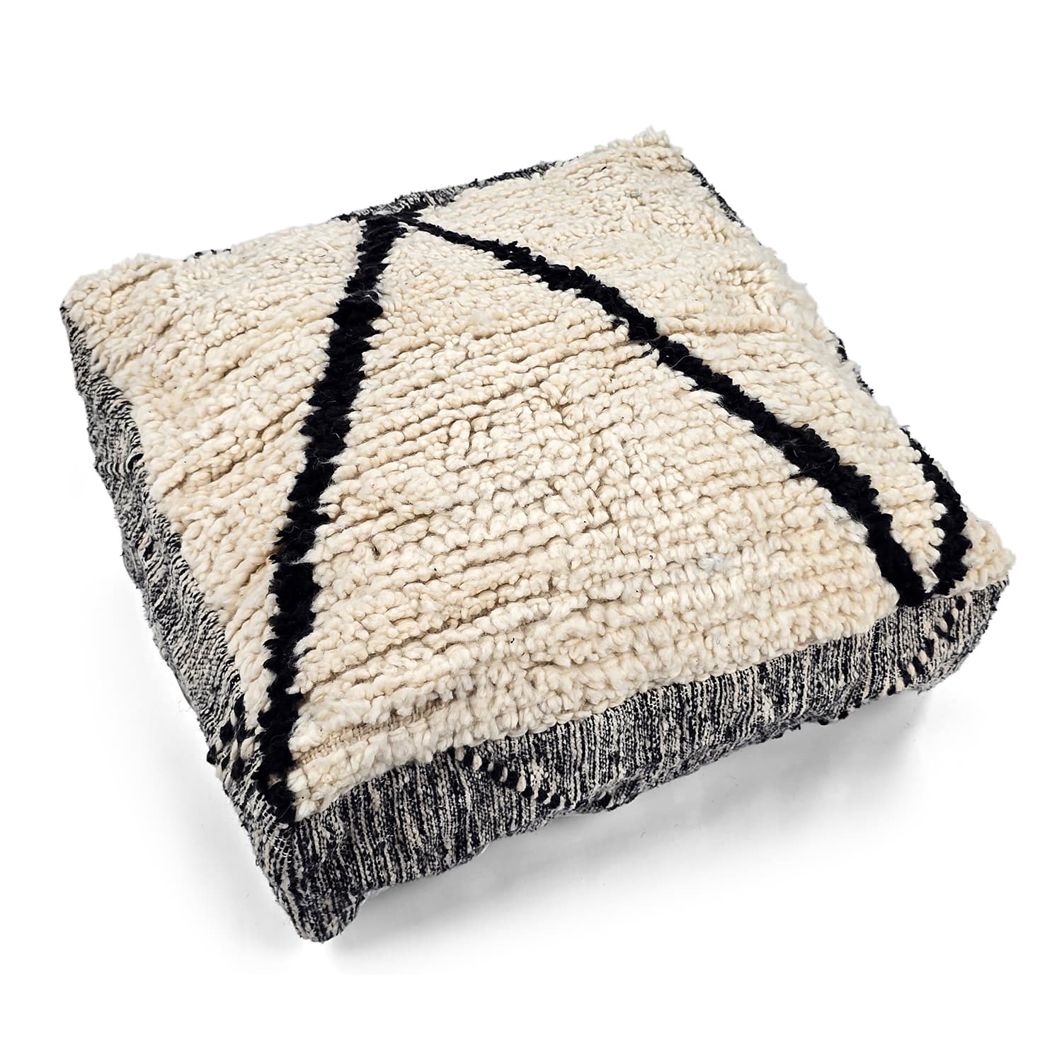 Sittpuff - Marockansk Beni Ourain 056 (Storlek: 60 x 60 cm)