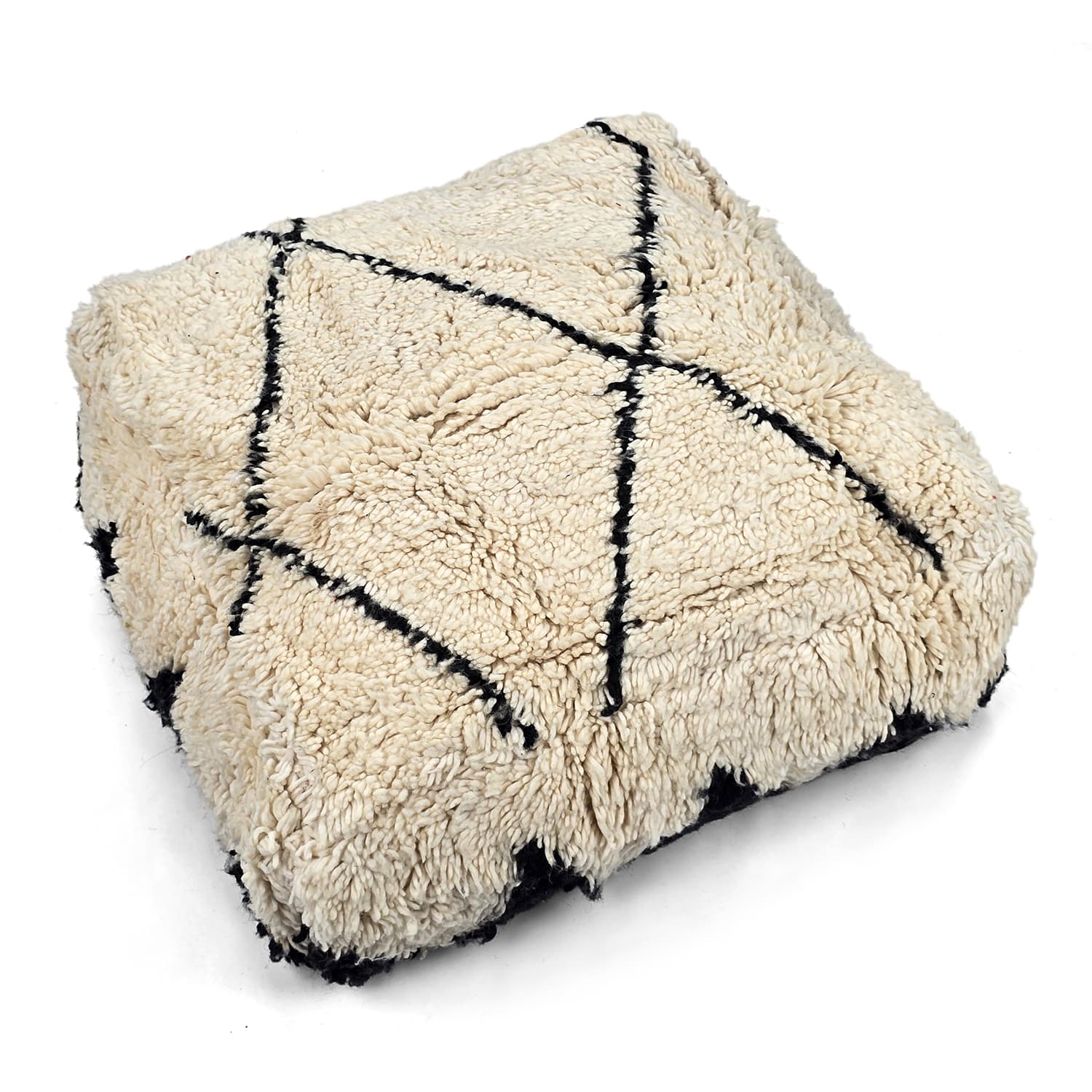 Sittpuff - Marockansk Beni Ourain 100 (Storlek: 60 x 60 cm)