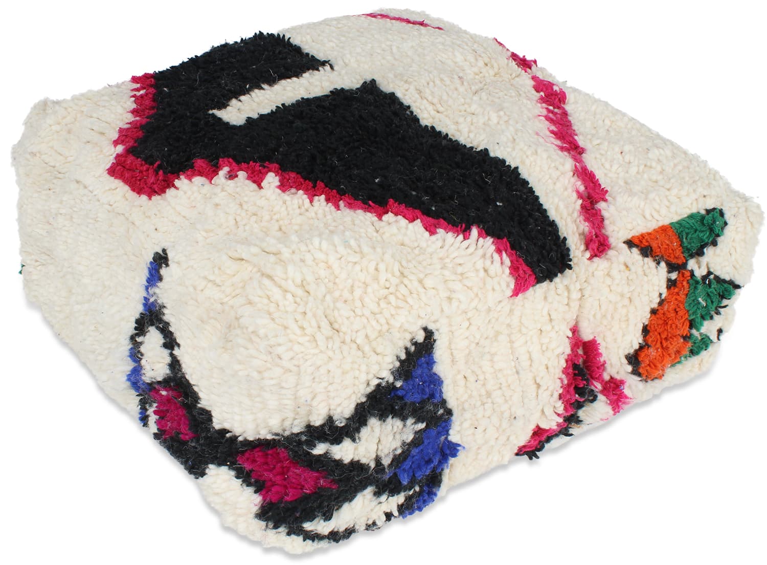 Sittpuff - Marockansk Beni Ourain (Storlek: 60 x 60 cm)