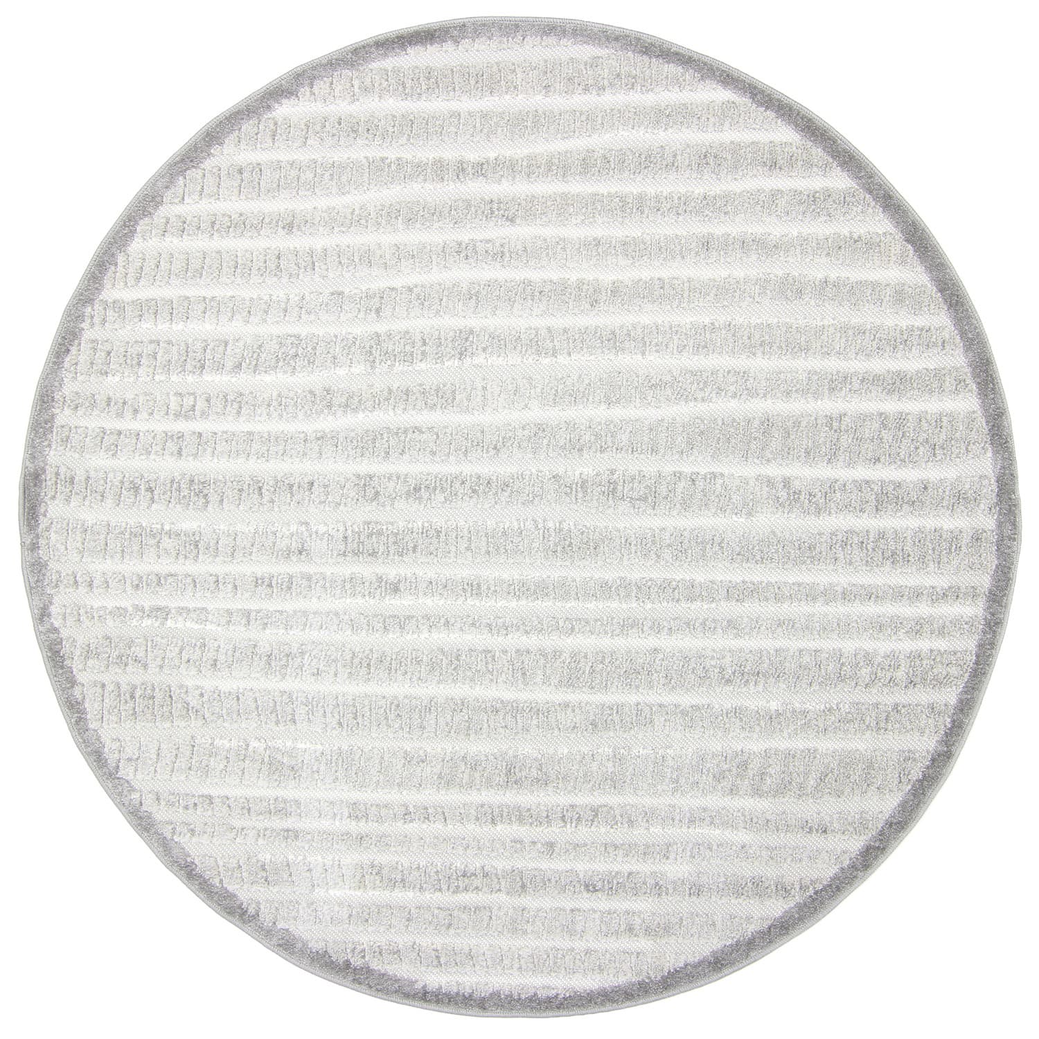 Rund matta - Indoor/Outdoor Kendall (cream/grå) (Storlek: Ø 200 cm)
