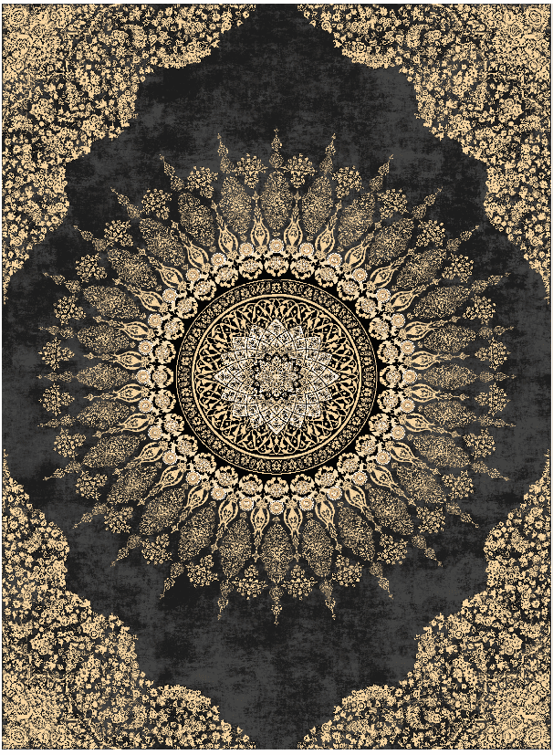 Wiltonmatta - Sandrigo (svart/guld) (Storlek: 130 x 190 cm)
