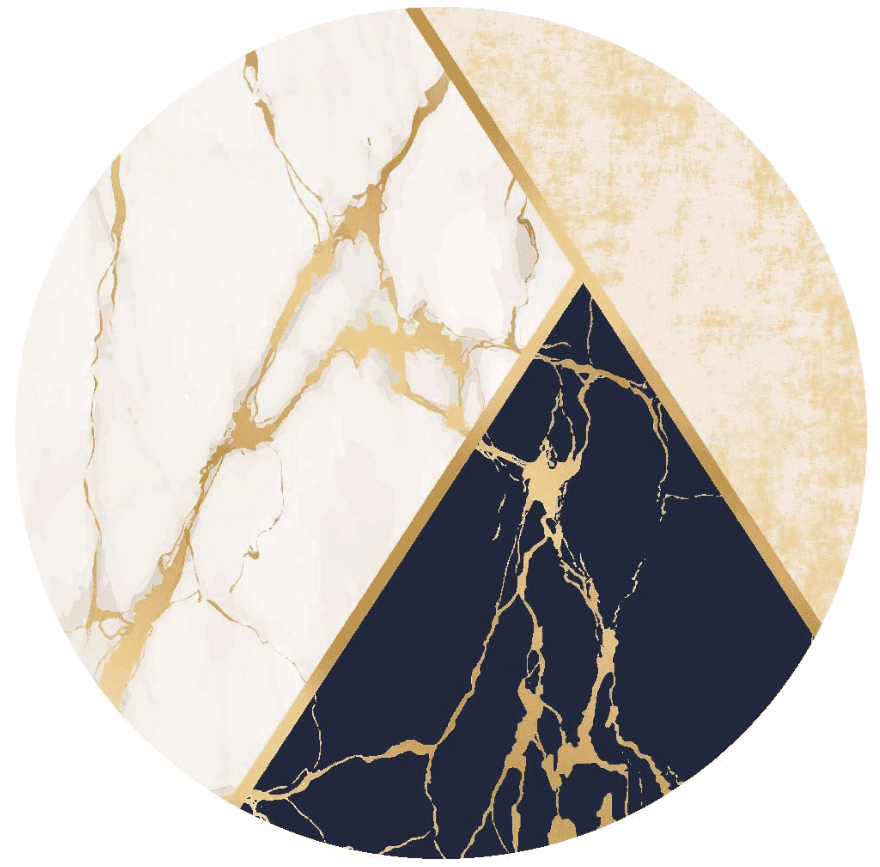 Rund matta - Canelli (beige/vit/blå) (Storlek: Ø 180 cm)